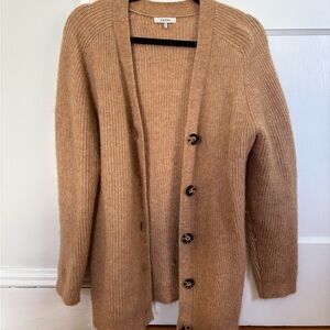 Ganni Long Brown Mohair Cardigan Small